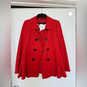 Basically new Kate spade red pea coat size 4
